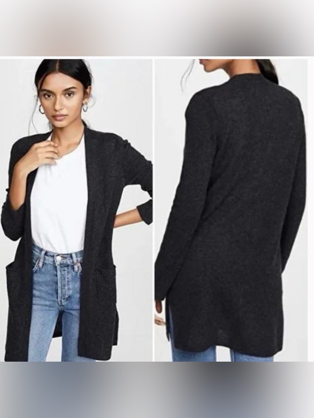 ATM Donegal 100% Cashmere Grandpa open Cardigan size XS pockets like new